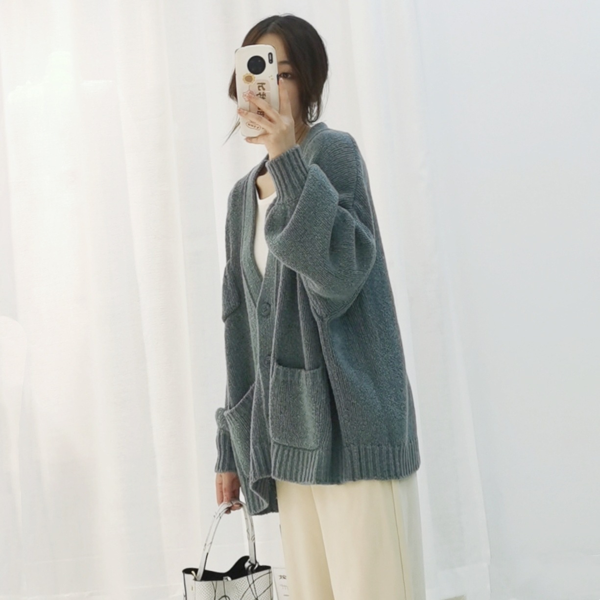 No change! Australasia, merrino wool, laziness, long-sleeved sweater jacket.