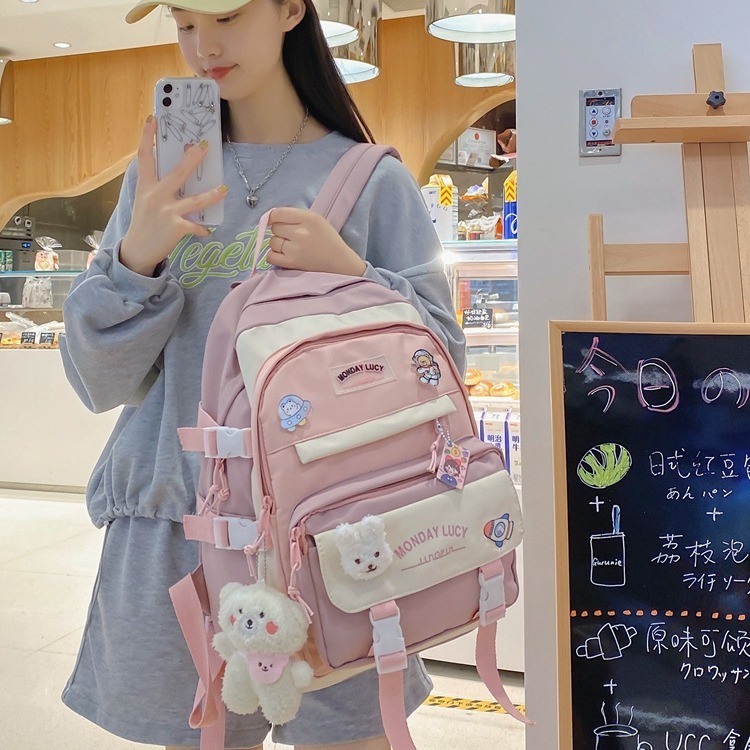 School bags for girls in junior high school.