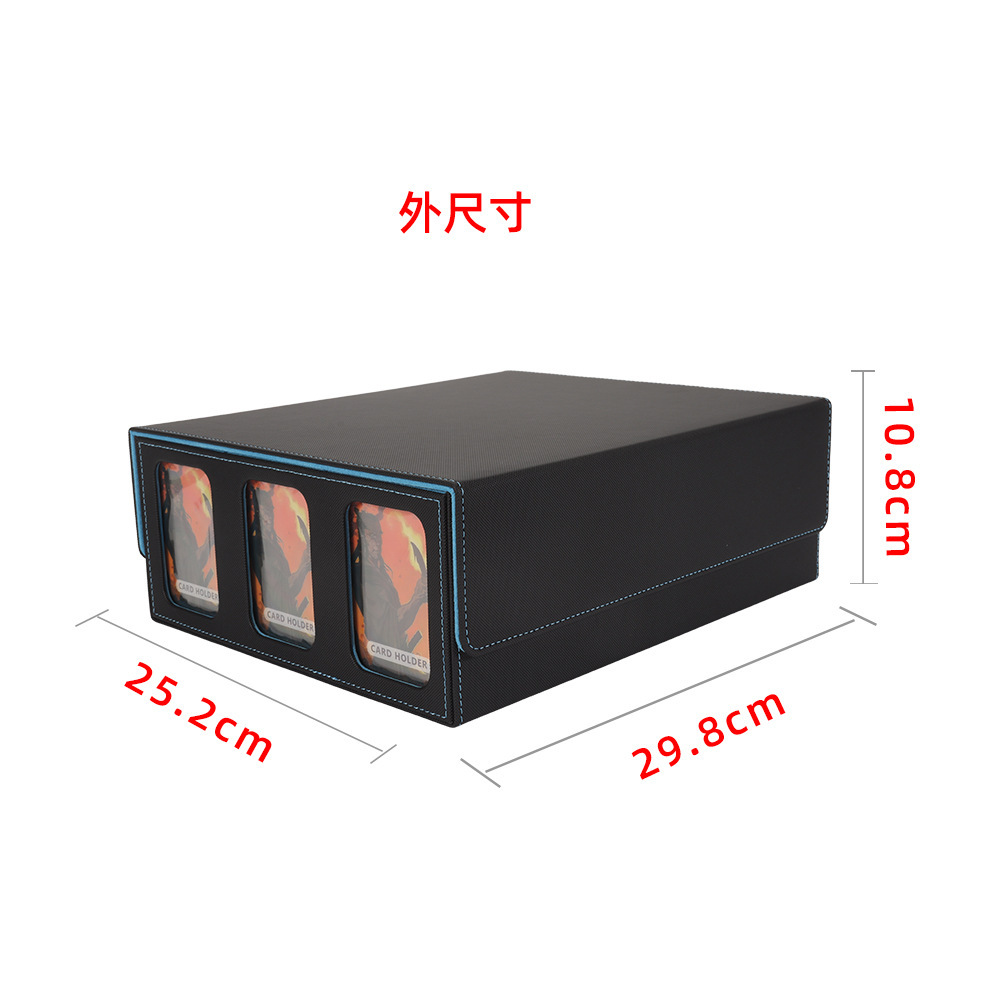 大容量1800+适用三国杀指挥官套牌盒三排开窗插槽游戏卡牌收纳盒