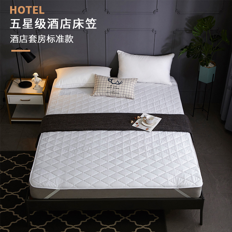 Hotel mattress for protection of hairy, weave-resistant cotton.