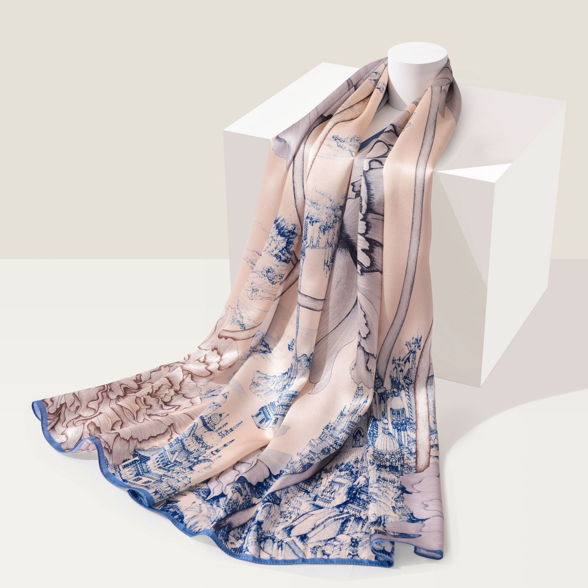 100% of the silk scarf and silk scarf girls grow their mother's gift in spring and autumn.