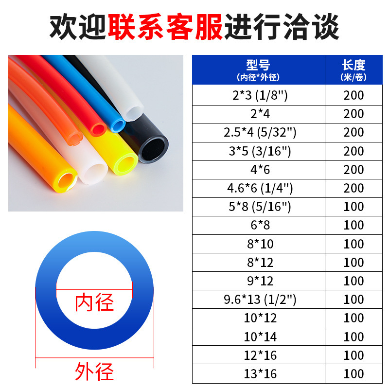 pa6尼龙管全新料 半透明机床润滑油管 高压防磨尼龙气管尼龙油管