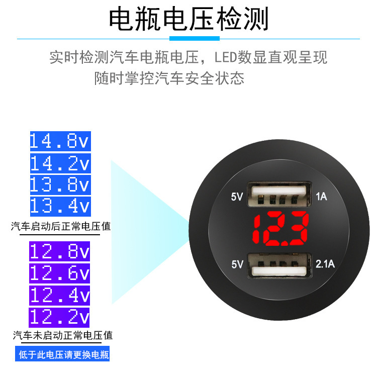 Máy tính bảng thông minh Chessian Motorcycle RV có 2 cổng USB kèm dây sạc điện.