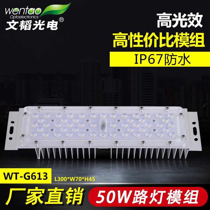 led国标路灯模组光源市政亮化道路照明隧道灯50W户外IP67模组