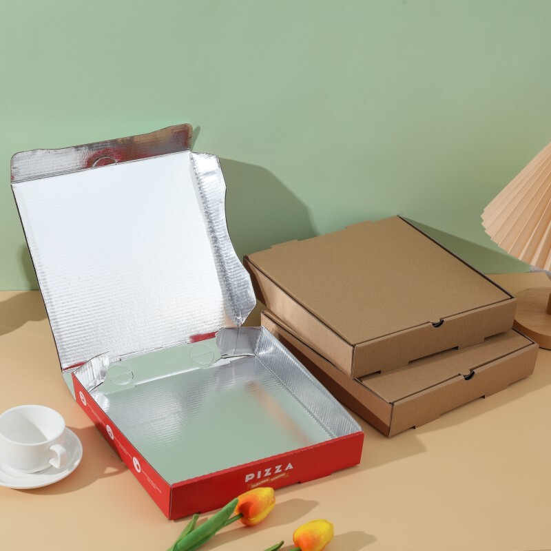 Pizza box aluminum nine, 12 inches, one-time blank, commercial pizza wrapping order wholesale for paper box making.