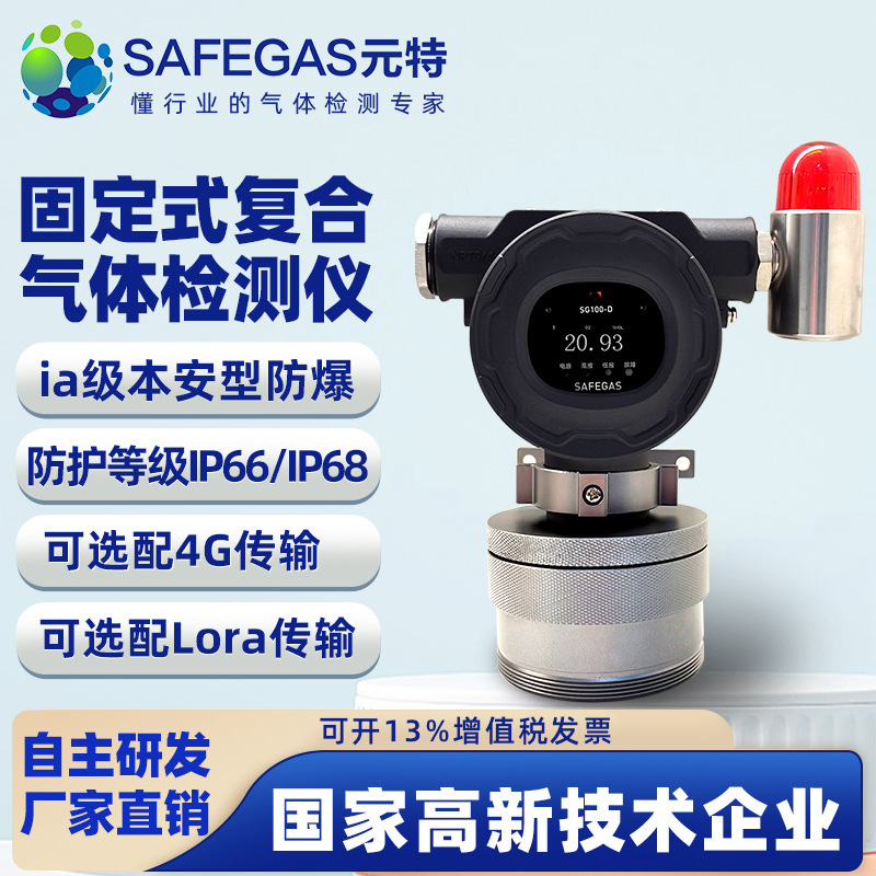 Special fixed composite gas detector, hydrogen sulfide, carbon monoxide leak detector