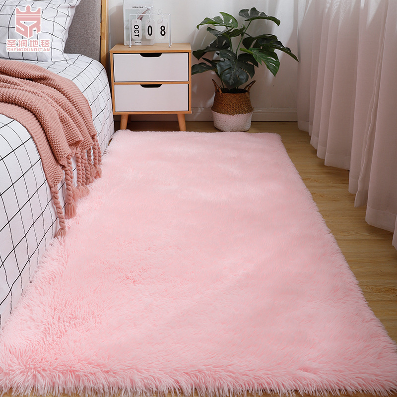 Cross-border cargo source pure filament bedside blanket girl Ins bedroom velvet carpet selk-proof living room carpet