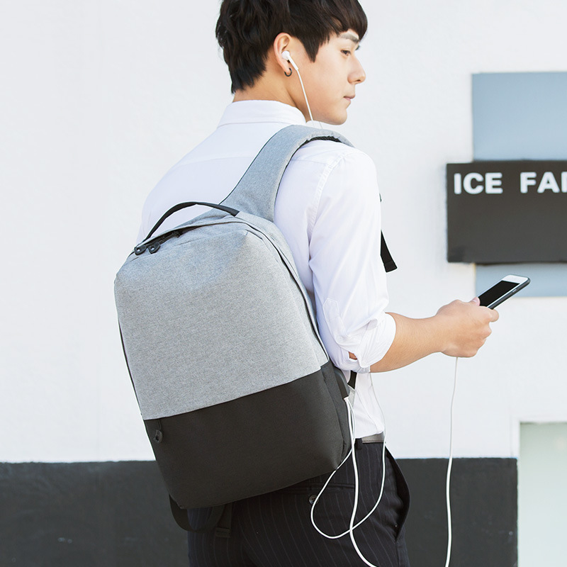 Foreign Trade Business, LOGO Oxford twin-knit, Leisure Boys Advertisement, USB Charge backpack.