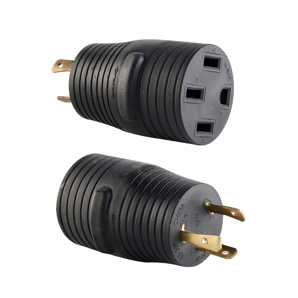 Em1808 biến đổi plug 30A p.m. 30A p.m. L5-30P đến 14-50R Đen