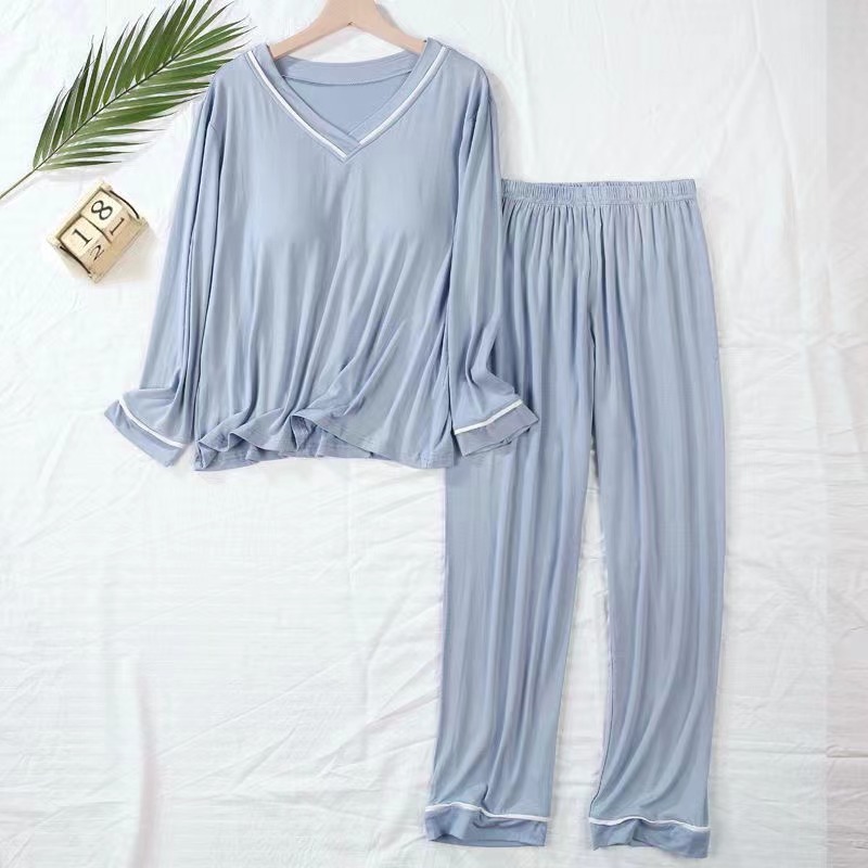 2023 cô Long-sleeveed, bộ đồ gia đình mềm mại màu đỏ nhạt.