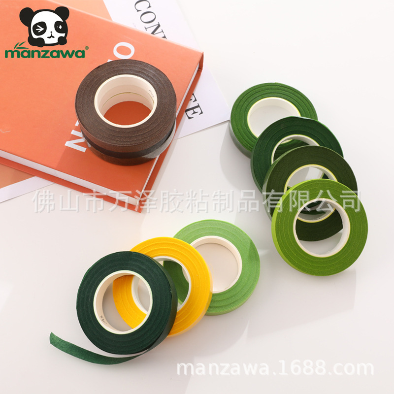 Băng keo, hoa màu xanh lá cây, vật liệu bọc hoa, hàng hoa, tiền mặt của nhà máy sản xuất.