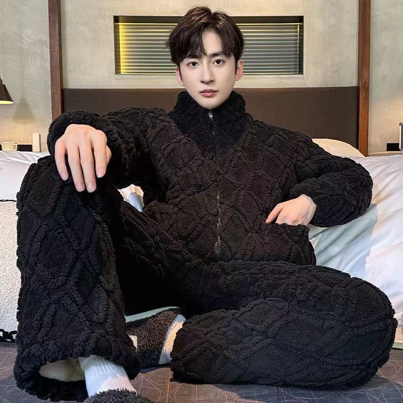 Ba tầng của pyjama nam với quần áo bằng vải bông của sinh viên mùa đông