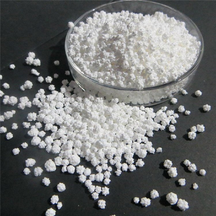 Aqueous calcium chloride 94 per cent dehydrated with dryer, sewage filters, flame retardant plants.