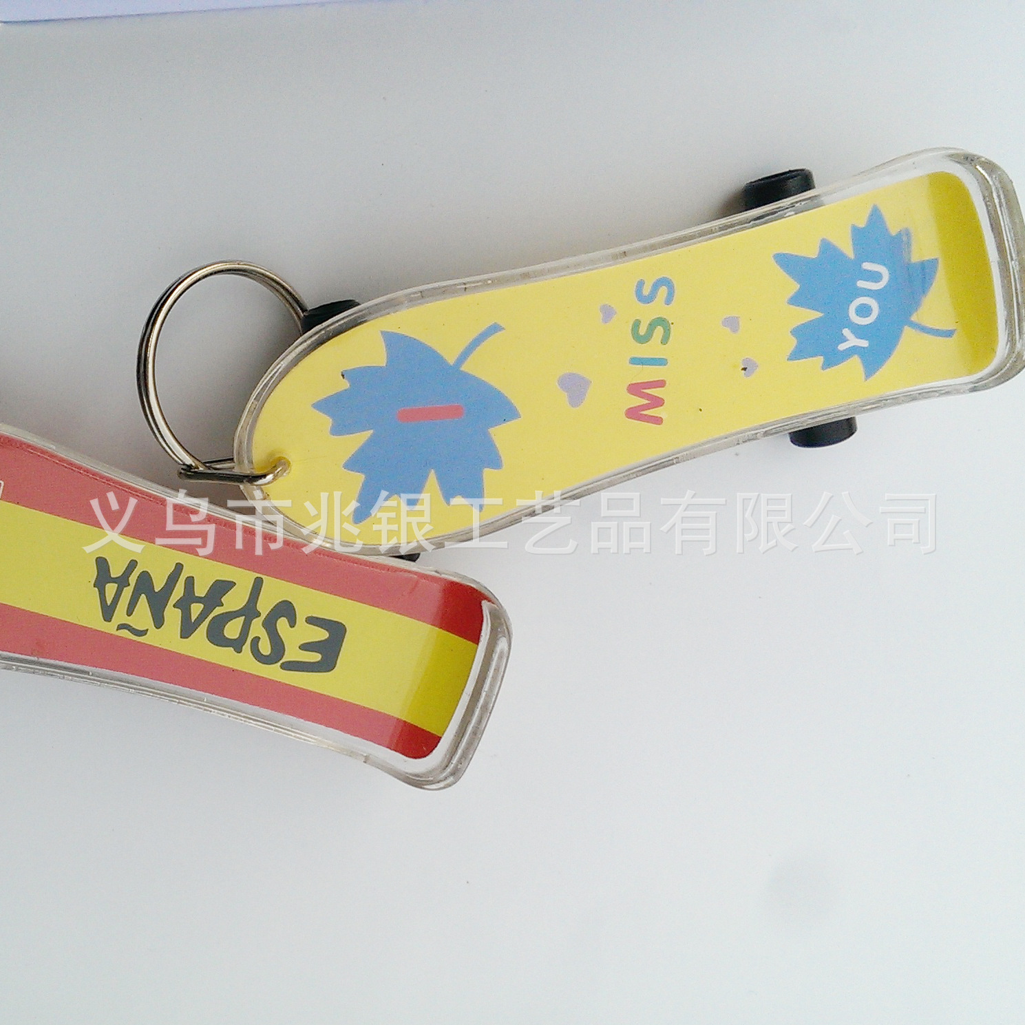 跨境歐美流行迷你小滑板禮品 滑板鑰匙扣 西班牙風格兒童玩具掛件