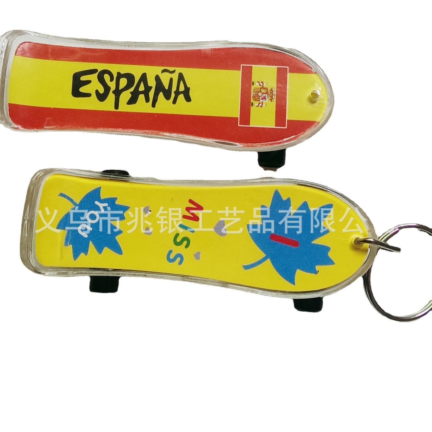 跨境歐美流行迷你小滑板禮品 滑板鑰匙扣 西班牙風格兒童玩具掛件