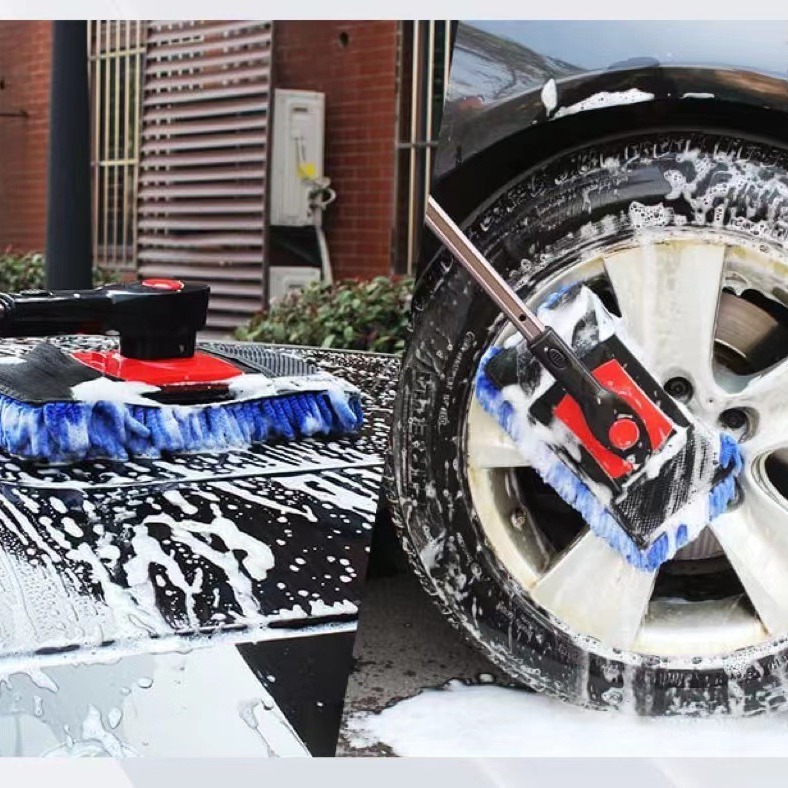 Car wash doesn't leave a brush and a car doesn't hurt.