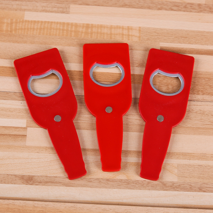 Multi-purpose creative beer opener plastic beer ads can be added to the wine starter.