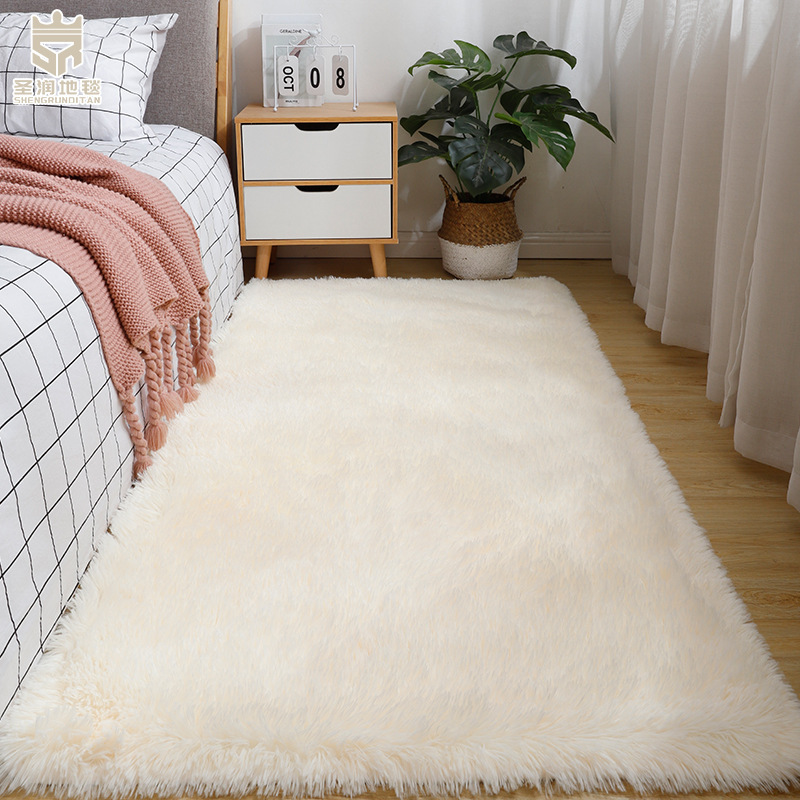 Cross-border cargo source pure filament bedside blanket girl Ins bedroom velvet carpet selk-proof living room carpet