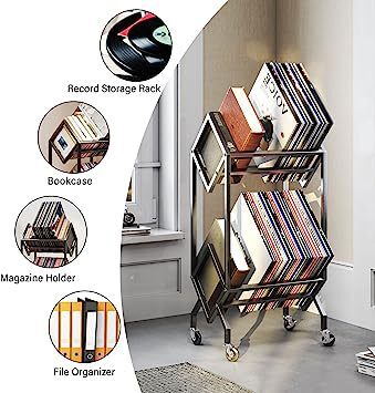 Processing custom-made living room small record shelf library, multi-layered collection of iron and wood and Amazon across the border