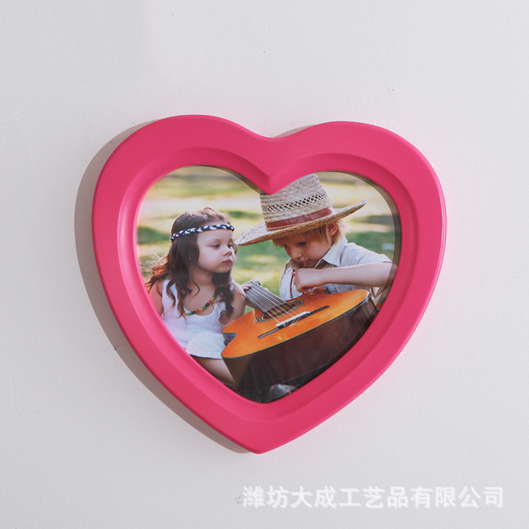 Cardiac frame irregular wood frame, home decorated background wall hanging, spot wholesale heart frame