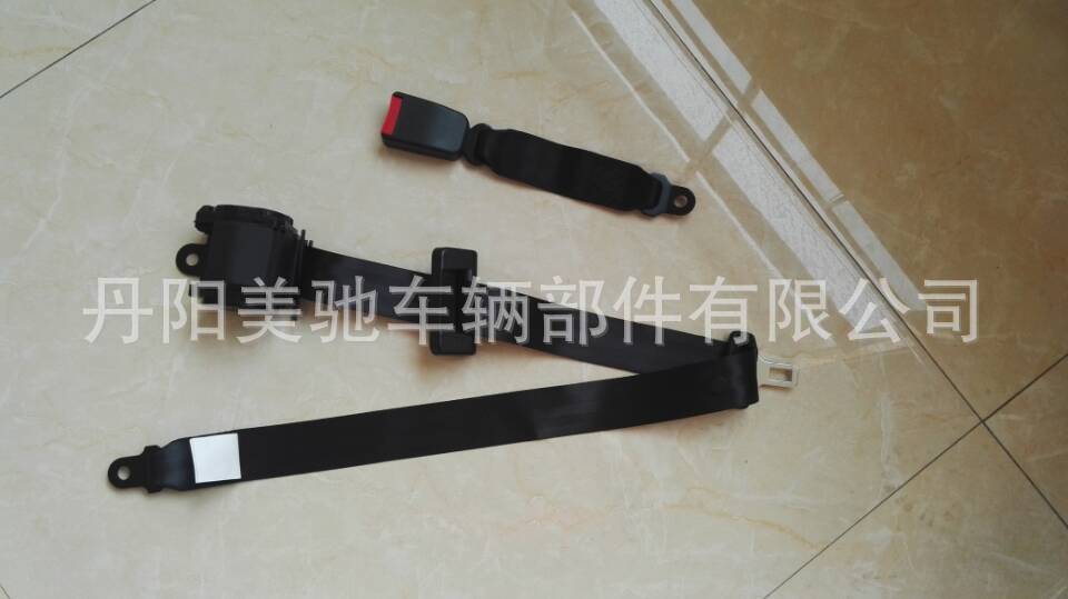 The factory supplies CCC, emark, three-point RV seatbelt.