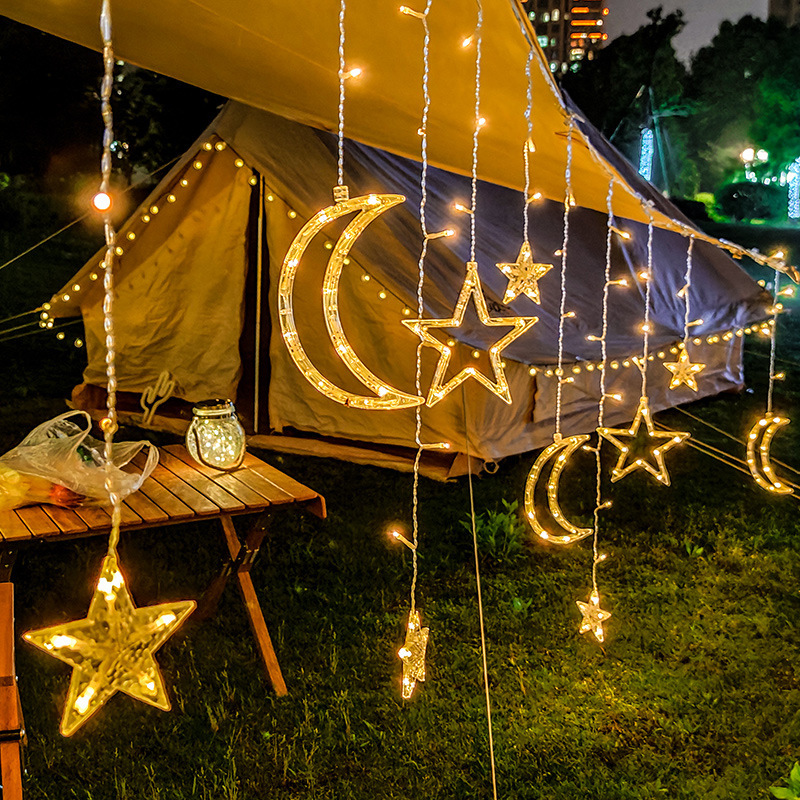 LED remote-controlled solar starlight liner outdoor waterproof Christmas tree light camping