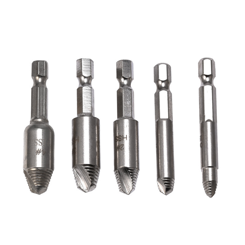 Một hepc hex xử lý một đầu vít, khoan một bộ dụng cụ phá vít một răng.