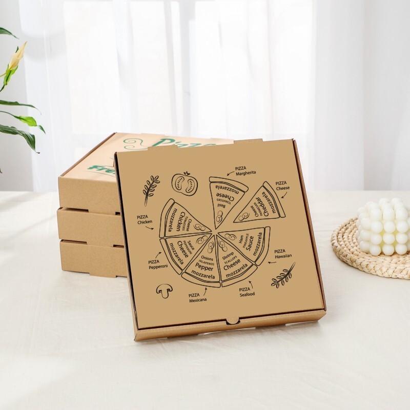 Hộp Pizza 7, 9, 10, 12 inch của máy đóng gói giấy pizza một lần