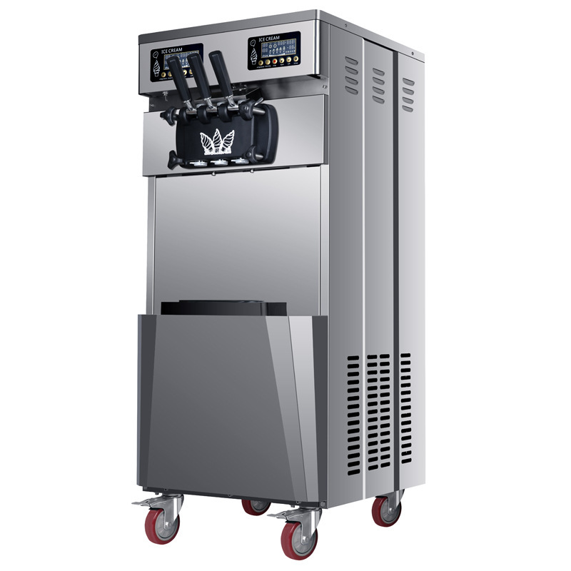 冰淇淋机立式大产量48L/H冰激凌机高端带膨化预冷保鲜甜筒冰棒机