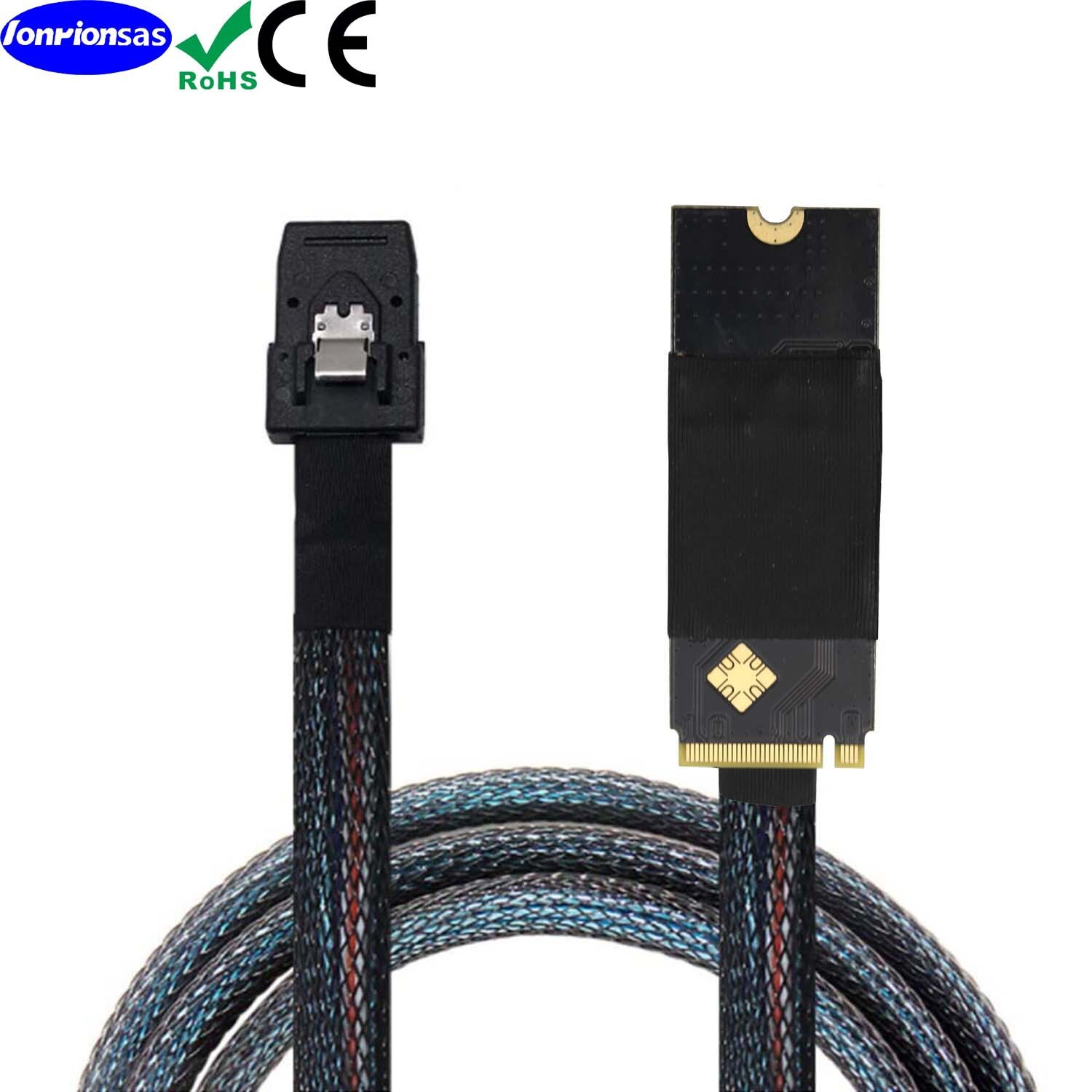 M.2 (M-Key NVME 2260) ถึง MIISAs SFF-8087 เซิร์ฟเวอร์ความเร็วสูง (M-Key NVME 2260).