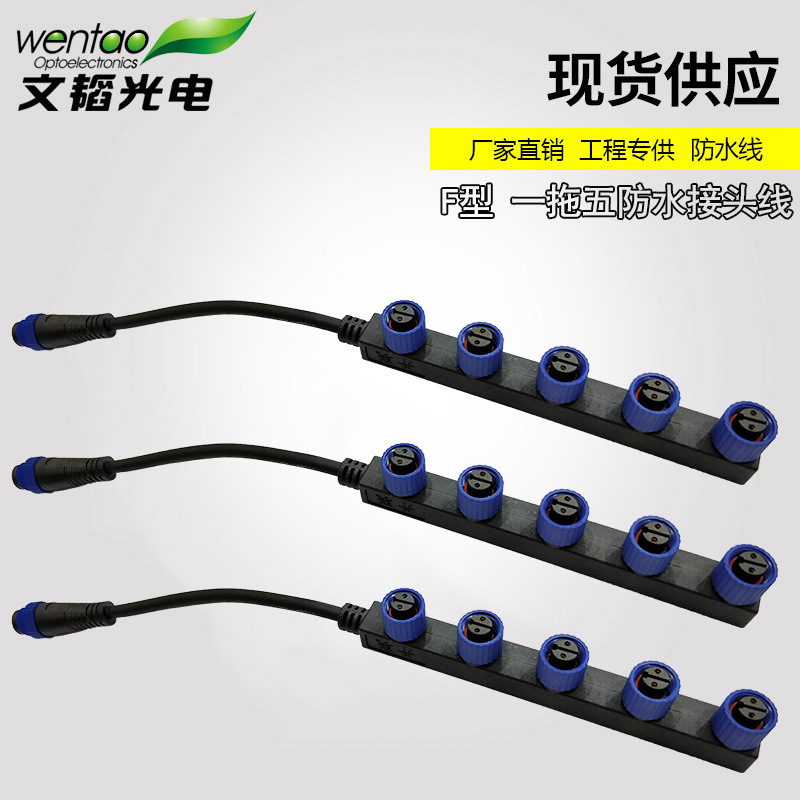 Type F, two waterproof connections, two, three, four, five, six waterproof connections outside the led street lights.