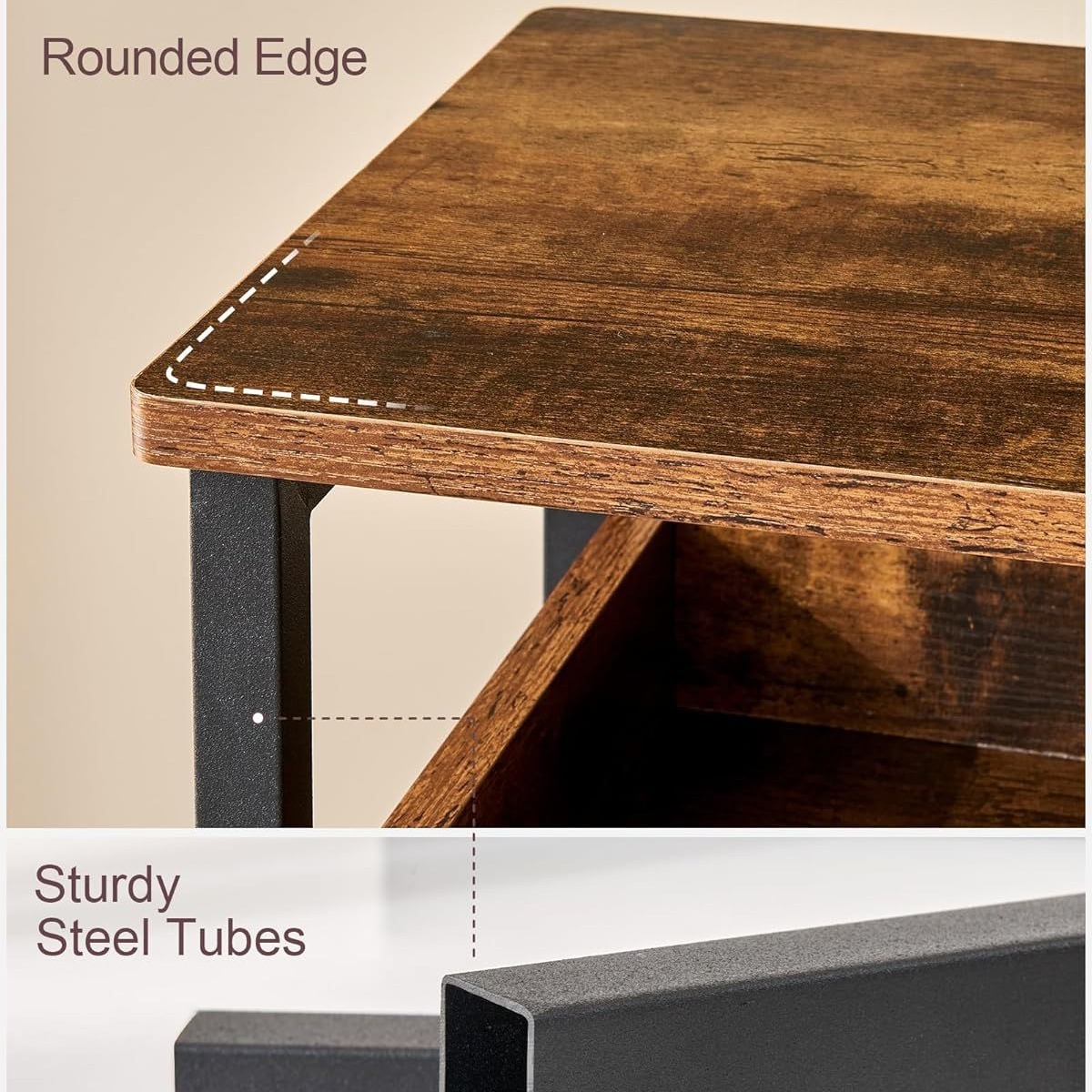 The tea table of modern, simplistic, high-side table and storage uses the small space living room couch bedtop.