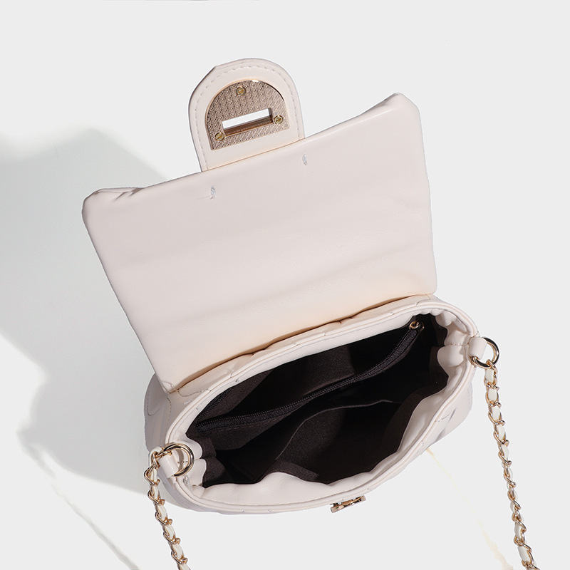 Fashion short, new female embroidery liner, small square bag, small gold chain, lower armpit.