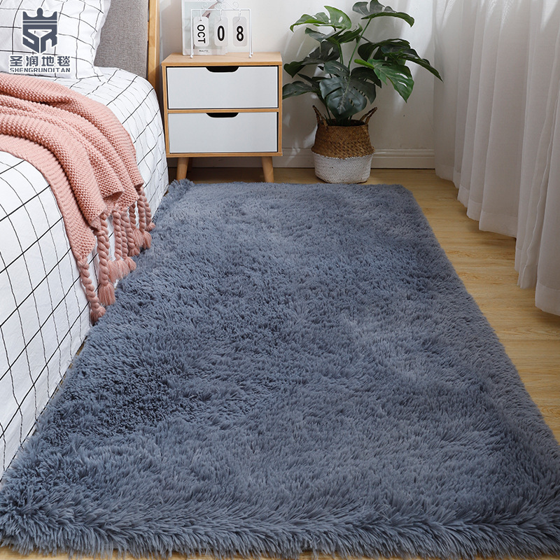 Cross-border cargo source pure filament bedside blanket girl Ins bedroom velvet carpet selk-proof living room carpet