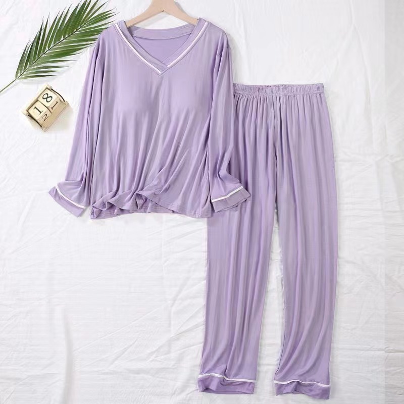 2023 cô Long-sleeveed, bộ đồ gia đình mềm mại màu đỏ nhạt.