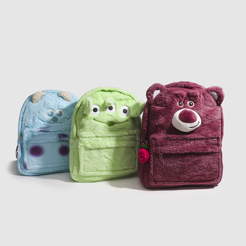 Cartoon Strawberry Bear Stereo blames the large-capacity school bag for the cute, furry, sulivon-bowl.