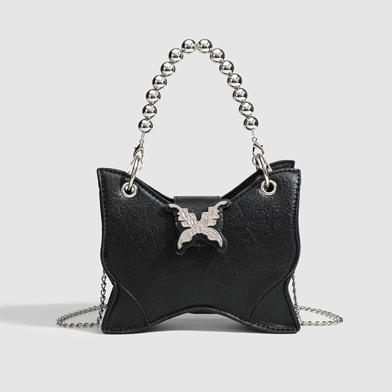 The original design of a new 2024, an advanced jubilee girl, Y2K butterflies, one-shoulder-slashed minibag.