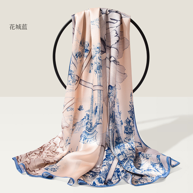 100% of the silk scarf and silk scarf girls grow their mother's gift in spring and autumn.