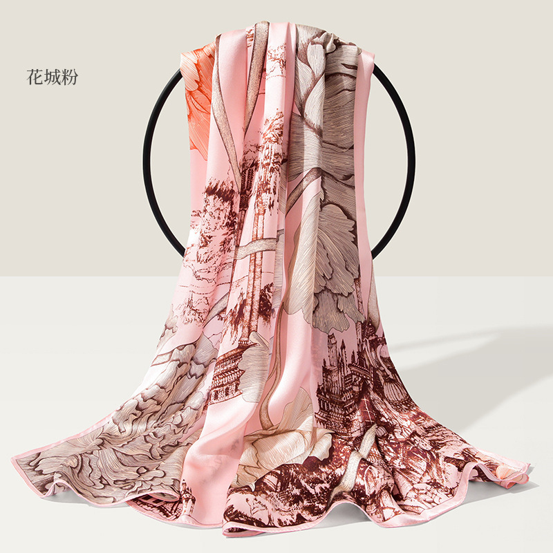 100% of the silk scarf and silk scarf girls grow their mother's gift in spring and autumn.