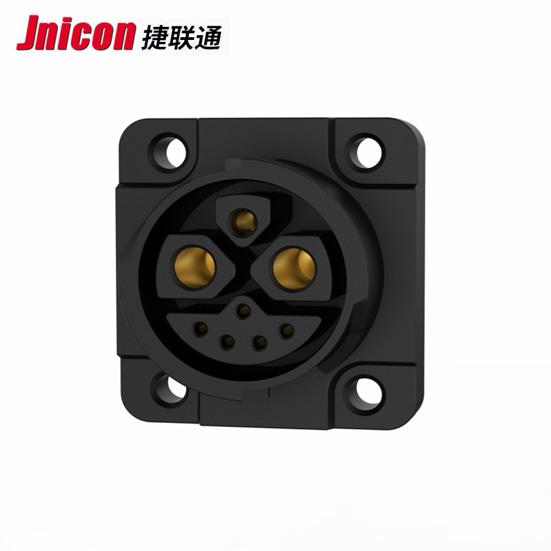 jnicon M23自锁8芯插针公头 50a锂电池防水连接器 2+1+5防水插头