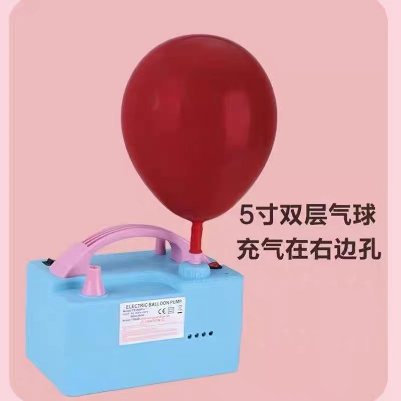 509 Pro Multi-Function Double Electric Inflating Pump Blows a long bar of a two-layer aluminium membrane inflating balloon inflators