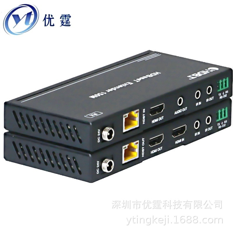 HDBaseT extension 150 m HDMI transceiver 4K HCTP industrial POC power supply