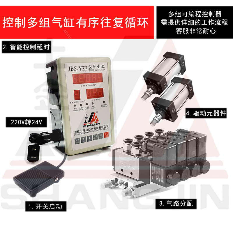 Air-activated smart tank controller pressing the bed to the control box to set the time extension work count