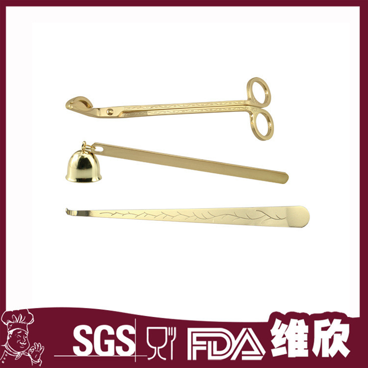 批發滅蠟燭托盤 蠟燭鈴鐺 香薰器滅燭芯蠟燭剪 滅蠟芯鉤四件套裝