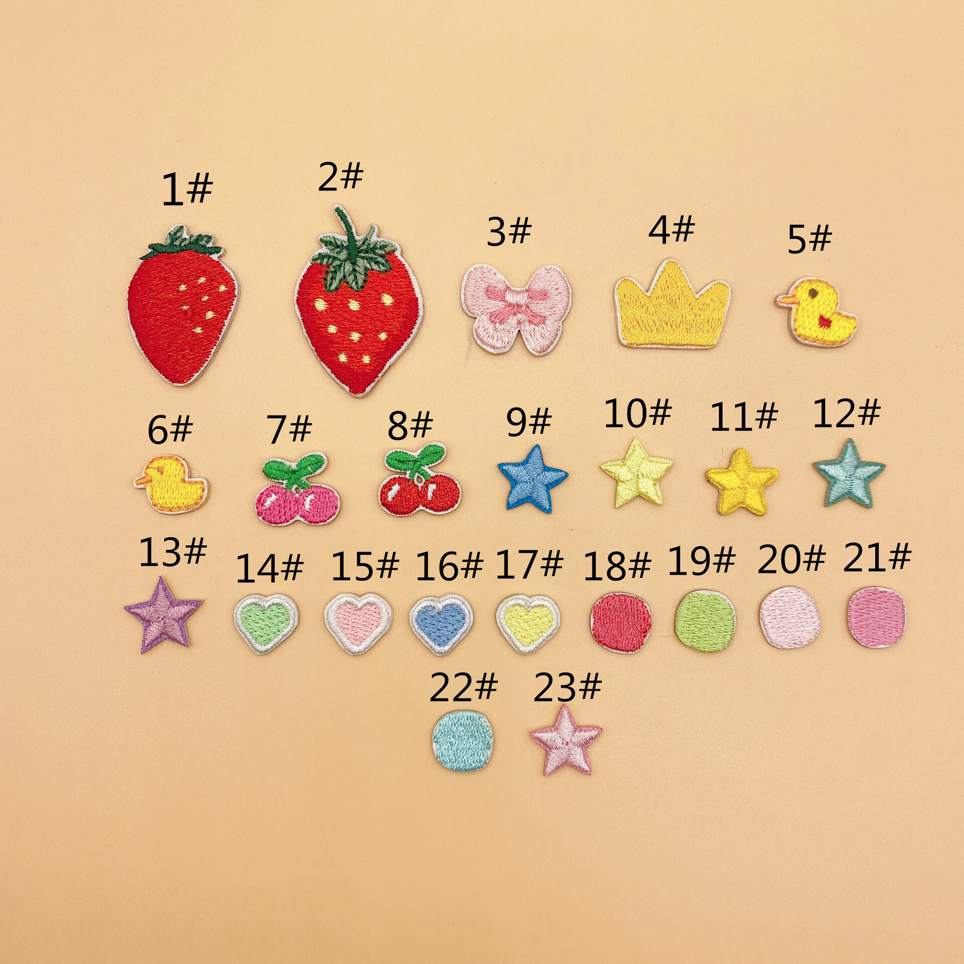 Cute mini-maided strawberry star embroidery patch bag, DIY Decoration Little Crown Embroidery Curtain sticky.