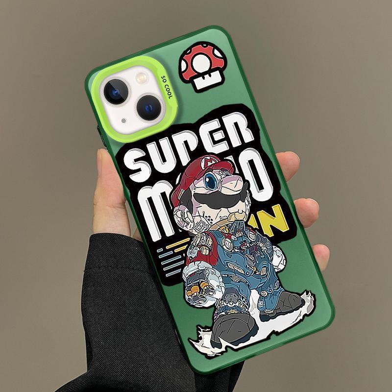 Application of the iPhone15 phone shell against double-defeated silver shell full-pack protection of the hard-shell torn Mario tide