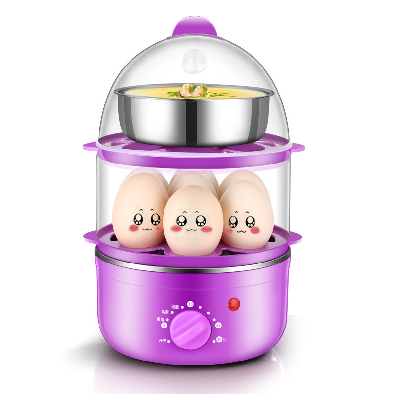 The lead brand is timed, double-layered egg boiler automatically cut off the mini-vamper stainless steel breakfast machine multifunctional.