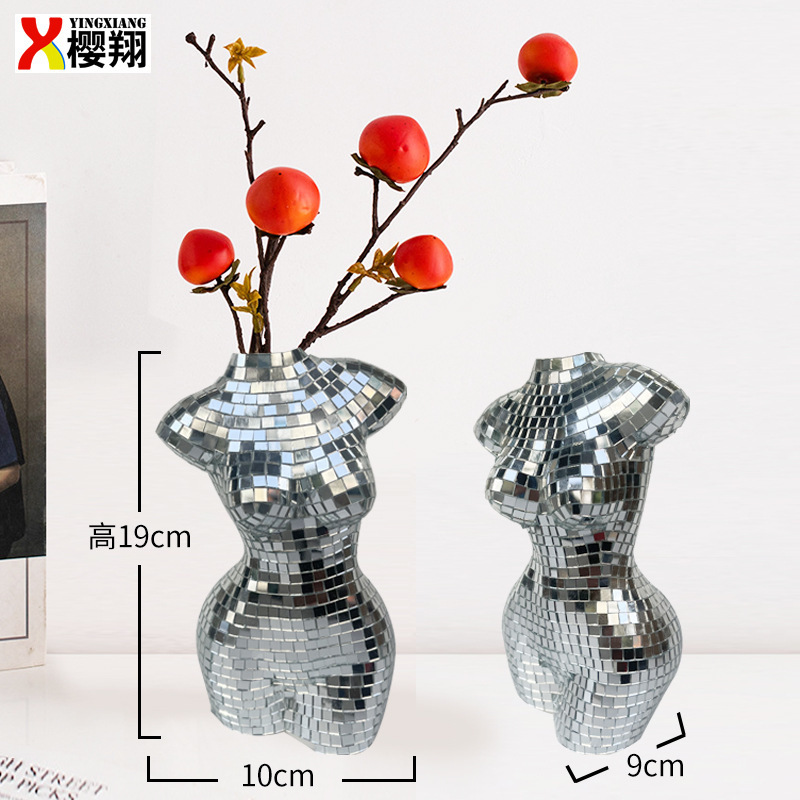 Cross-border novel Disco human art vase table with retrospect sculpture.