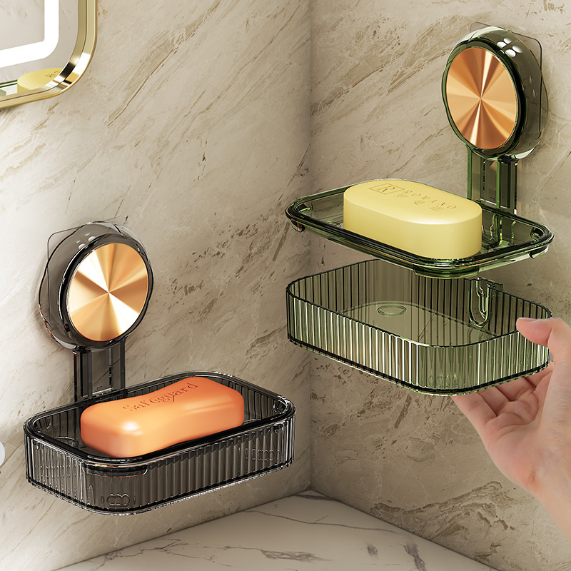 Một hộp xà bông hai lớp tường gắn kết với nhau dựa trên xà phòng với một hộp xà phòng cho phòng tắm và một hộp xà phòng sao không có lỗ