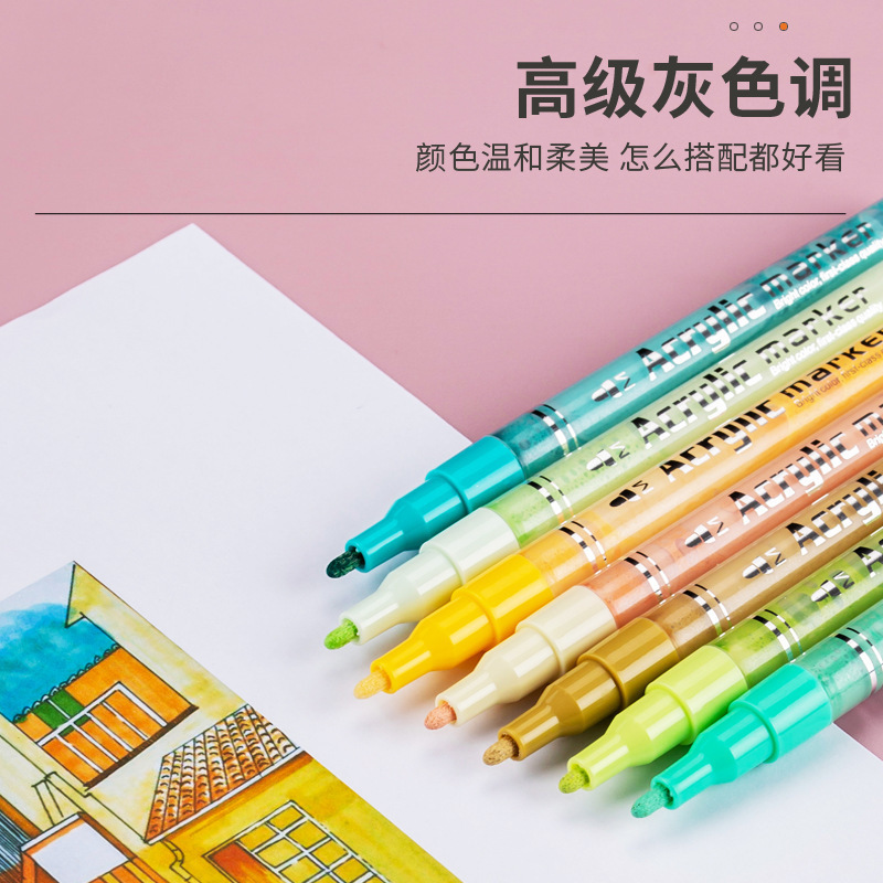 Cross-border supply of coloured acrylic marks, 24-colour ceramic glass pen, 12-colour water DIY paint pen